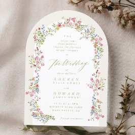 Convites casamento romântico de arca floral primavera