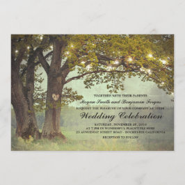 Convites Casamento Romântico de Árvore de Oak Rustic