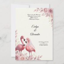 Casamento Romântico de Flamingo