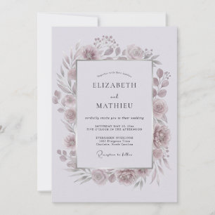 Convites Casamento Romântico de Flor de Louro Roxo