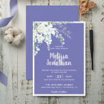 Convites Casamento romântico de flores brancas e florais ro<br><div class="desc">Crie a suíte perfeita de Casamento com este romântico e belo convite de casamento, com um delicado buquê de aquarela com flores brancas, complementado com verde e outras folhagem botânica no canto superior esquerdo, sobre um fundo roxo típico e contemporâneo. Edite facilmente os campos de modelo para adicionar os nomes...</div>
