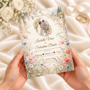 Convites Casamento Romântico de Flores Silvestres Italianas