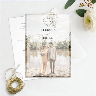 Convites Casamento Romântico de Fotos por Caligrafia Desenh