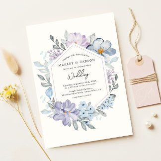 Convites Casamento Romântico de Frame Floral de Blush Botân