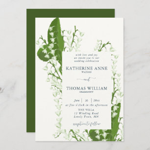 Convites Casamento romântico de Frame Floral Romântico de L