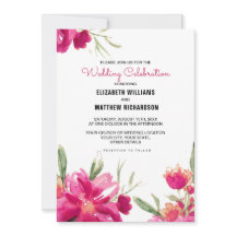 Casamento Romântico de Fúchsia Floral Black Stripe