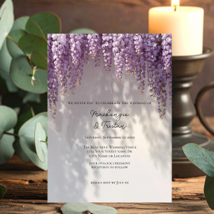 Convites Casamento Romântico de Glicínias