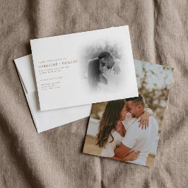 Convites Casamento romântico de gradiente de fotos preto e