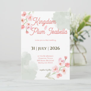 Convites Casamento Romântico de Jardim com Flora de Primave