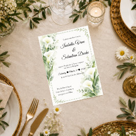 Convites Casamento Romântico de Lírio de Calla da Primavera