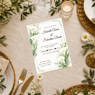 Convites Casamento Romântico de Lírio de Calla da Primavera