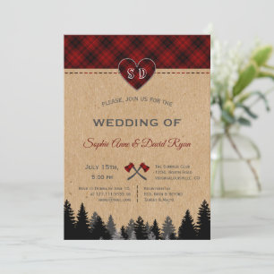 Convites Casamento Romântico de Lumberjack Jill Red Buffal
