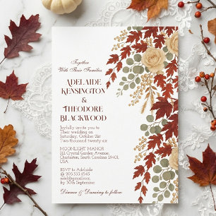Convites Casamento Romântico de Outono Casamento Marfim B