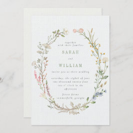 Convites Casamento romântico de prados de verão