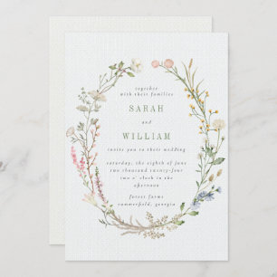 Convites Casamento romântico de prados de verão