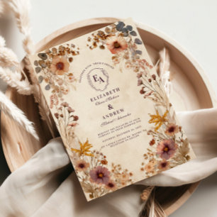 Convites Casamento Romântico de Prados Selvagens