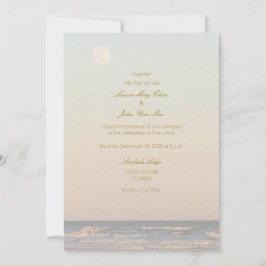 Convites Casamento Romântico de praia de Galveston, Texas, 