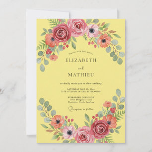 Convites Casamento Romântico de Primavera com Creme de Mant