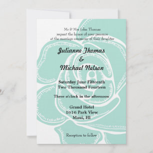 Convites Casamento Romântico de Rosa de Chic Mint