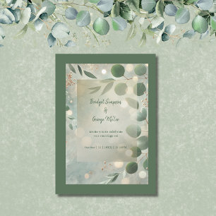 Convites Casamento Romântico de Sage Verde Eucalyptus