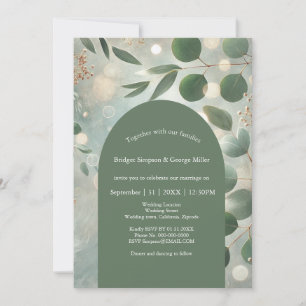 Convites Casamento Romântico de Sage Verde Eucalyptus
