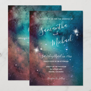 Convites Casamento Romântico de Star Lit Sky