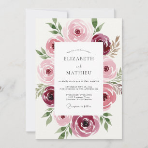 Convites Casamento Romântico Delicado Marrom