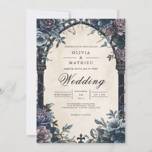 Convites Casamento Romântico do Bloom da Meia-Noite
