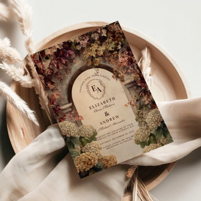 Convites Casamento Romântico do Vineyard Archway (Criador carregado)