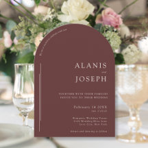 Casamento Romântico Elegante Minimalista Burgundy 