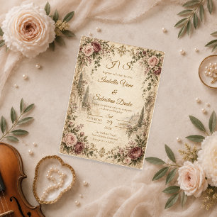 Convites Casamento Romântico em Jardim Vintage