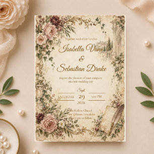 Convites Casamento Romântico em Jardim Vintage