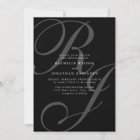 Casamento romântico entre preto e branco e monogra