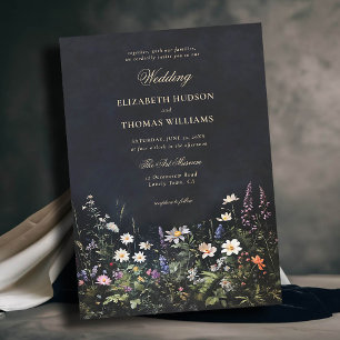 Convites Casamento Romântico Fairytale Moody Wildflower