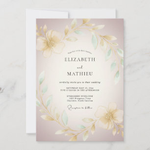 Convites Casamento Romântico Flor de Creme