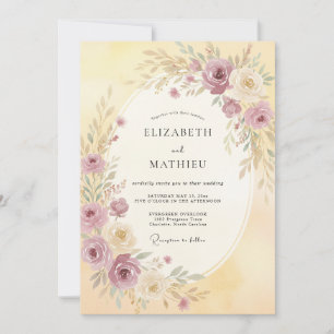 Convites Casamento Romântico Flor de Malva