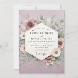 Convites Casamento Romântico Flor de Malva