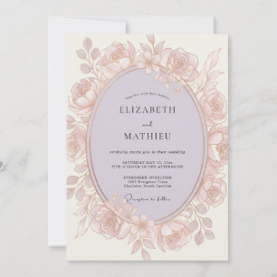 Convites Casamento Romântico Flor de Rosa