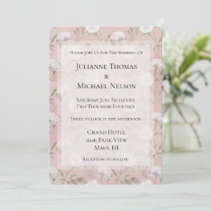 Convites Casamento Romântico Floral Branco Rosa Blush Cor-d