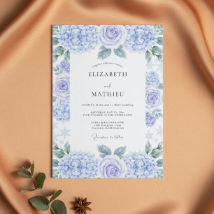 Convites Casamento Romântico Floral com Aquarela Lavanda