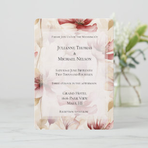 Convites Casamento Romântico Floral da Lavanda de Creme