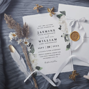 Convites Casamento Romântico Floral Rústico Elegante Chic