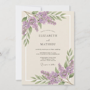 Convites Casamento Romântico Lavanda em Flor