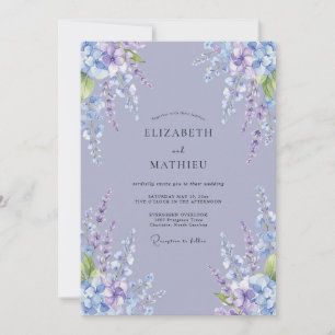 Convites Casamento Romântico Lavanda Wisteria