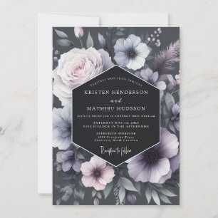 Convites Casamento Romântico Mal-humorado Flor de Lavanda