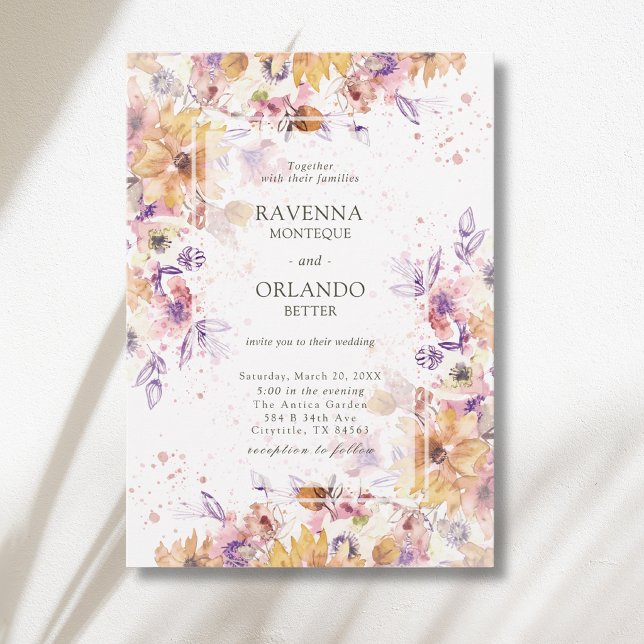 Convites Casamento Romântico no Jardim Botânico de Outono (Criador carregado)