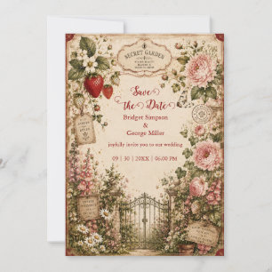 Convites Casamento Romântico no Jardim Secreto cottagecore