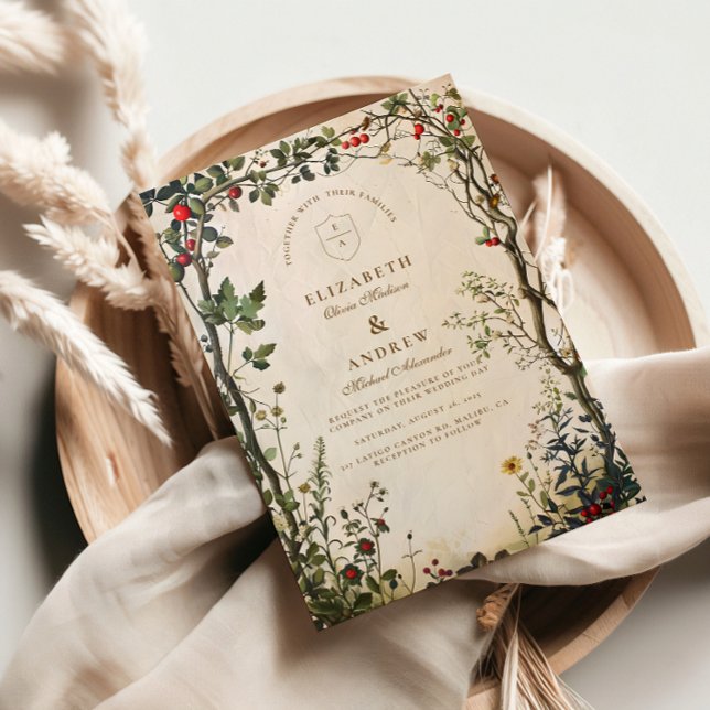 Convites Casamento Romântico no Jardim Selvagem (Criador carregado)