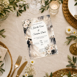 Convites Casamento Romântico no Salão de Baile Luxuoso