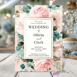 Convites Casamento Romântico Pastel Floral